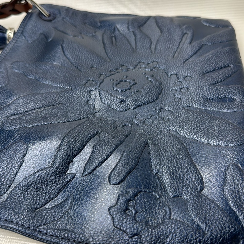 Brighton Floral Embossed Leather Shoulder Bag